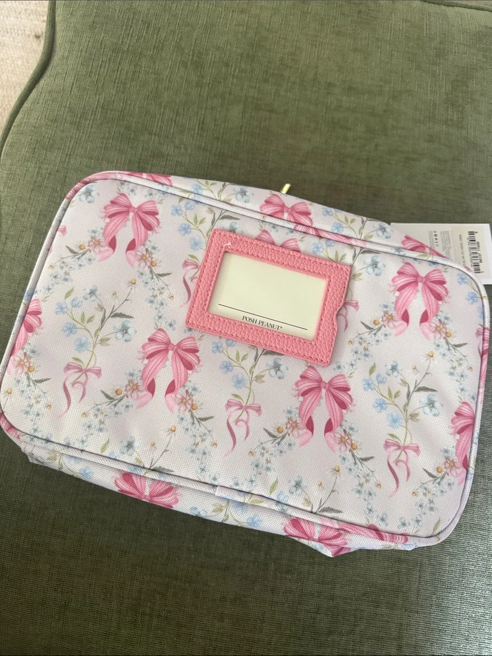 New Posh Peanut Pink Floral Bow Kids lunchbox